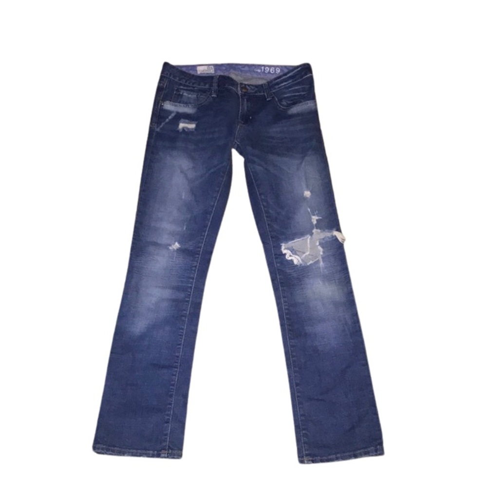 Denim destroyed 27/4 easy straight Gap jeans medium (31 x 31)